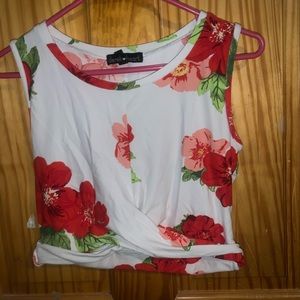 Floral Crop tank top